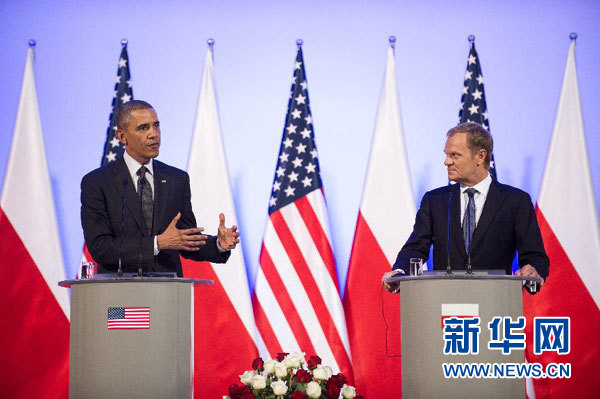 奥巴马访问波兰称美国拟扩大在欧洲军事部署