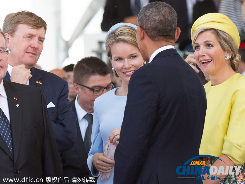 奥巴马与荷兰王后诺曼底打情骂俏相谈甚欢