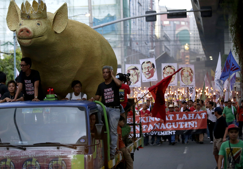 菲律宾“猪肉桶”弊案波及半数议员 民众集会反贪腐