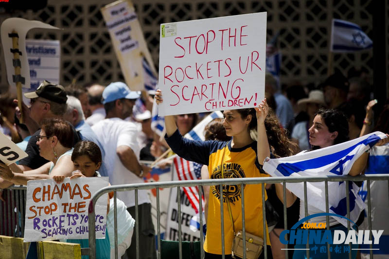 英美民众游行抗议以色列袭击加沙