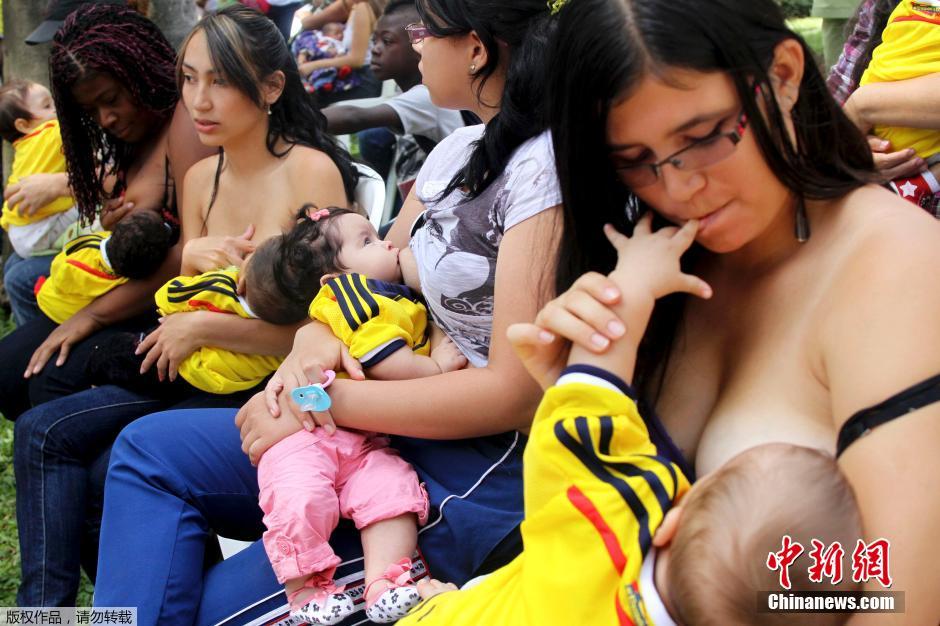 200名哥伦比亚妇女同时哺乳 欲破世界纪录失败