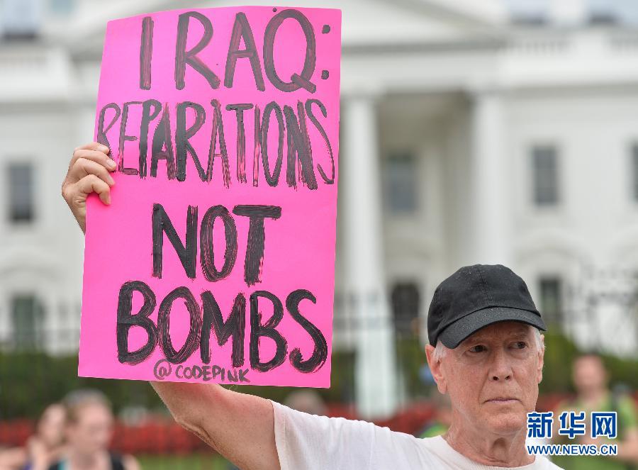 美国空袭伊拉克 引华盛顿民众抗议（组图）