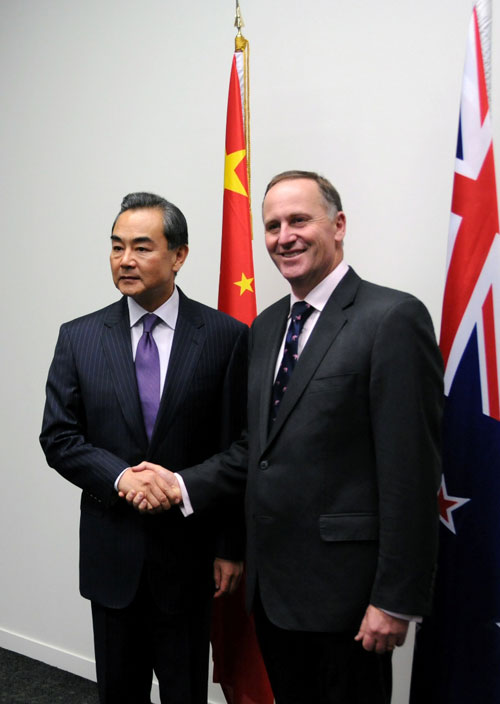 新西兰总理约翰·基会见王毅
