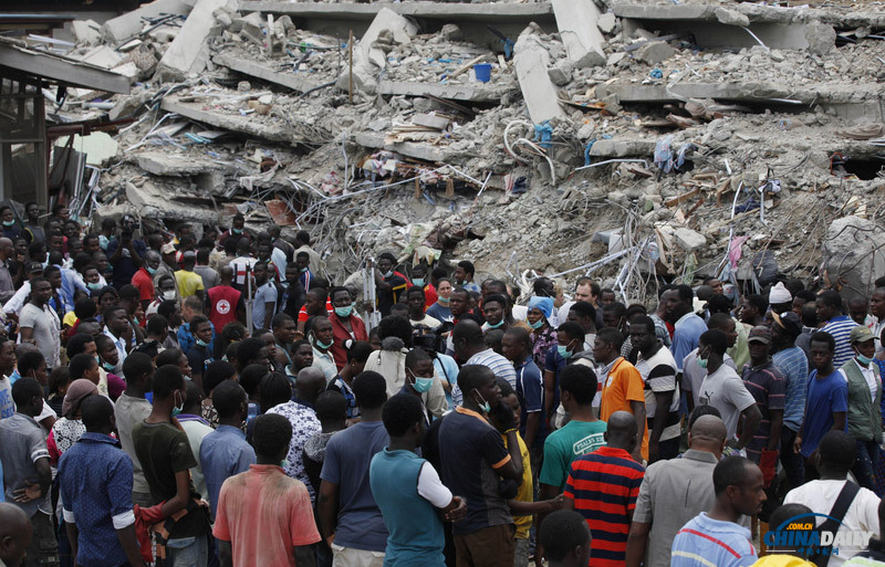 尼日利亚拉各斯一宾馆倒塌 已致46人遇难