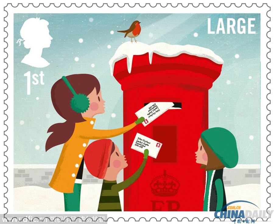 萌萌哒：英国皇家邮政推出2014圣诞邮票