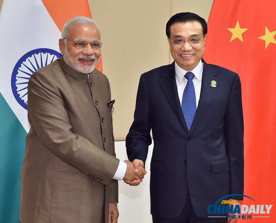 李克强首次会晤印度总理莫迪 邀其明年访华