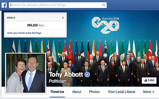 脸谱网人气飙升引质疑 澳总理阿博特否认花钱买“赞”