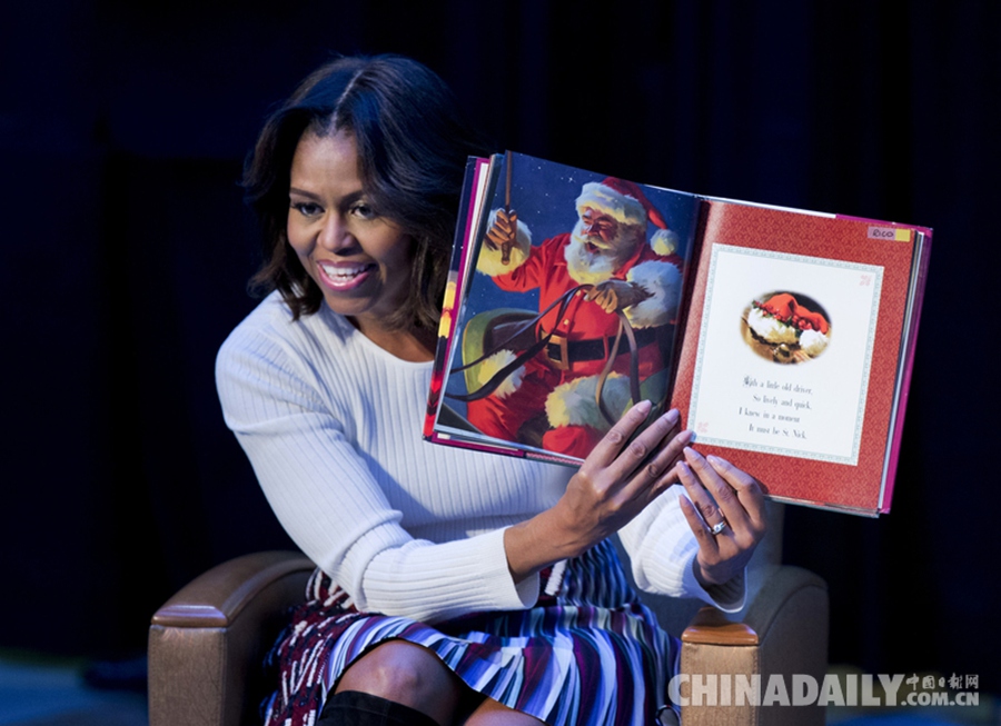 米歇尔造访国家儿童医疗中心 为儿童朗读圣诞故事