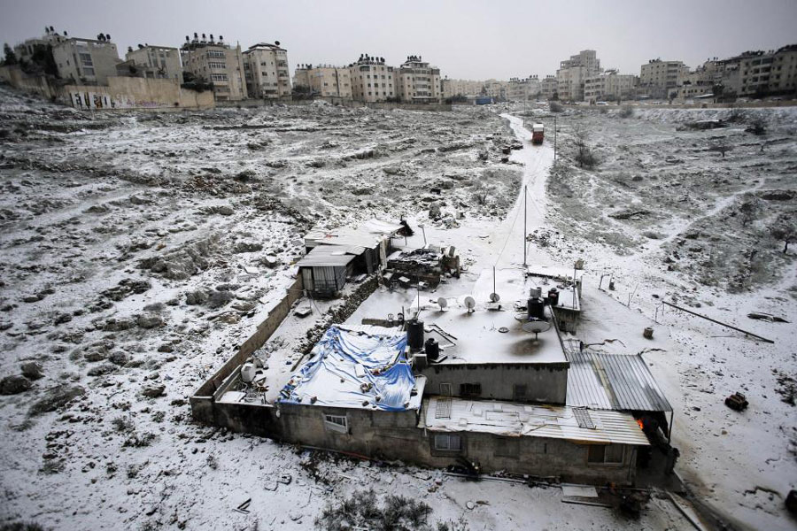暴风雪席卷中东 叙利亚难民生活雪上加霜（组图）