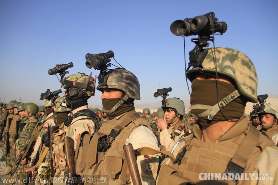 阿富汗各地驻军举行仪式 全面接手国内安保任务