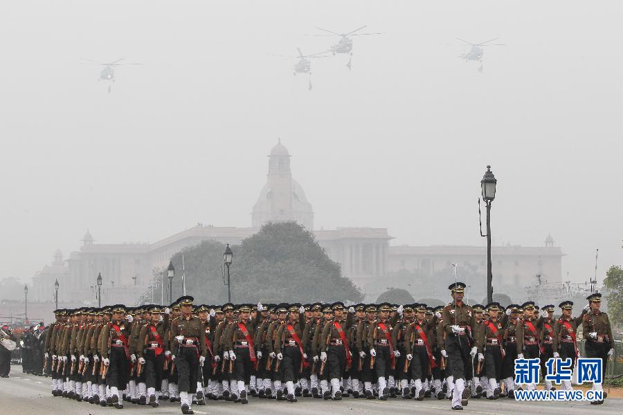 印度举行共和日阅兵彩排
