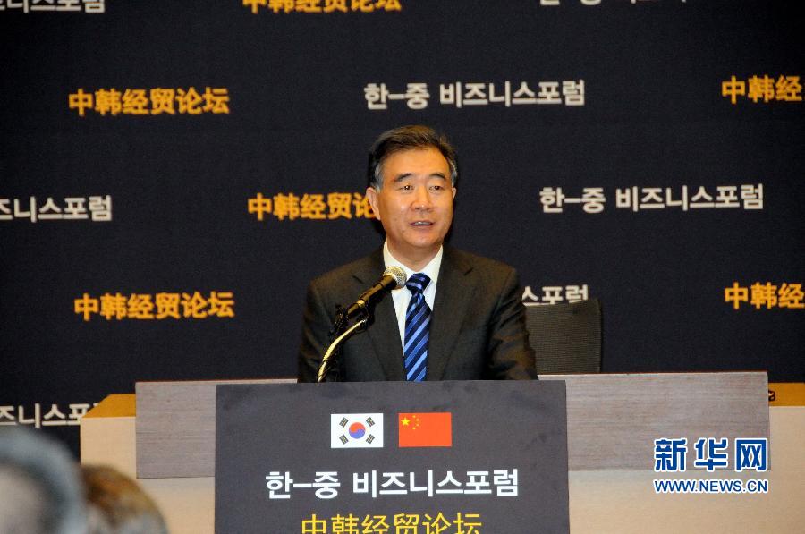 汪洋访问韩国 与韩国总统朴槿惠会见