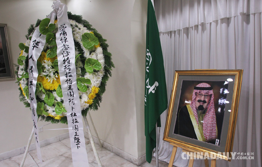 俞正声赴沙特驻华使馆吊唁阿卜杜拉国王逝世