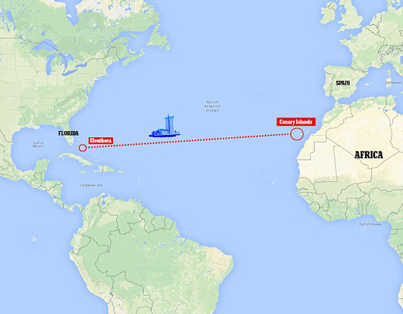 英国老人驾自制橡皮艇横渡大西洋 航程逾5000公里(组图)