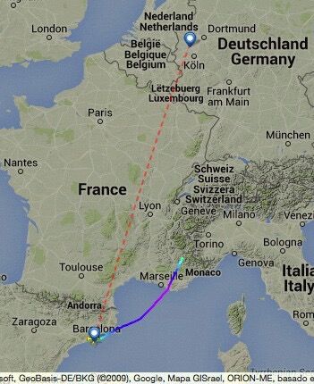 空客320飞机在法国坠毁 飞行航线图公布