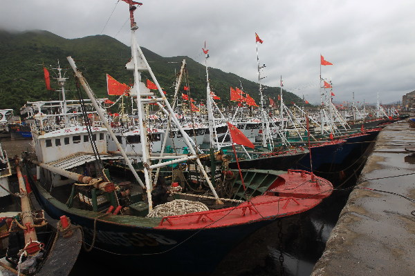 <BR>温州渔船回港避强台风“苏迪罗”