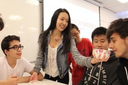 巴西华裔学生校园里办活动 推广中华文化