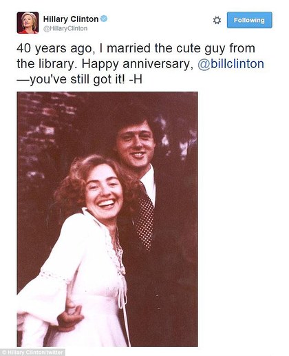 希拉里庆婚40周年 克林顿前情妇：握有更多未公开亲密证据