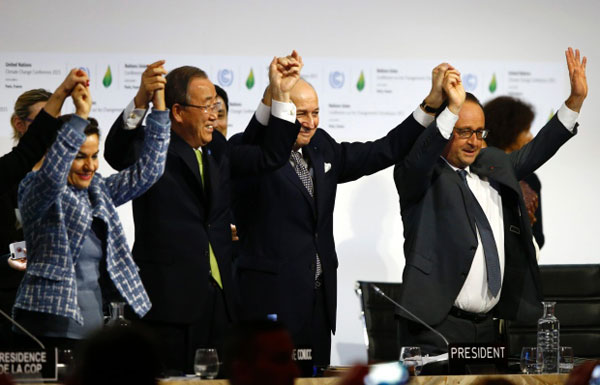 巴黎气候大会达成新协议 全球气温升幅控制在2度之内