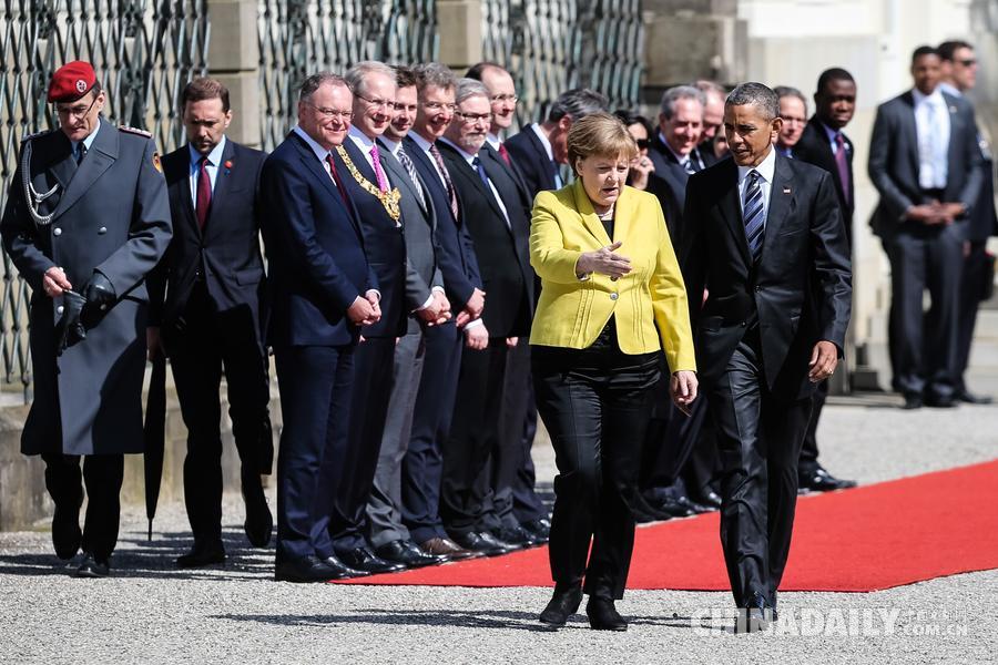 奥巴马抵达德国访问 望推进跨大西洋贸易协定谈判