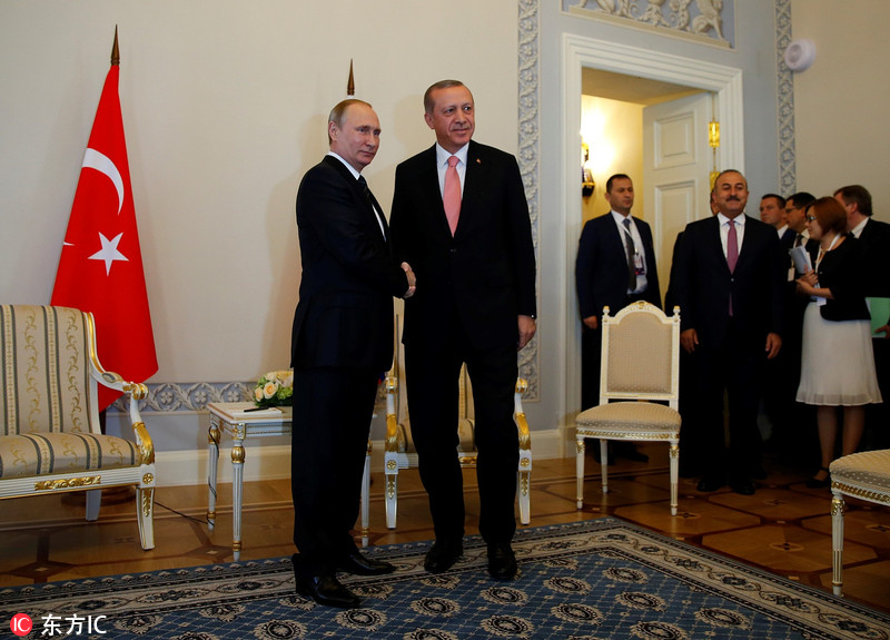 普京与土耳其总统埃尔多安实现破冰会面